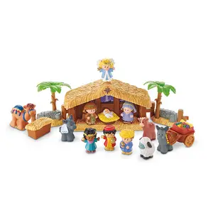 Polyresin natività set di Joseph, Maria, Gesù Bambino, Angelo, Tre Saggi, 2 Asini, cammello, Pecora, Mucca