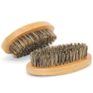 Brosse à <span class=keywords><strong>barbe</strong></span> naturelle en poils de sanglier 100% pour les soins des hommes manche en bois et matériau en nylon - Product Image 3