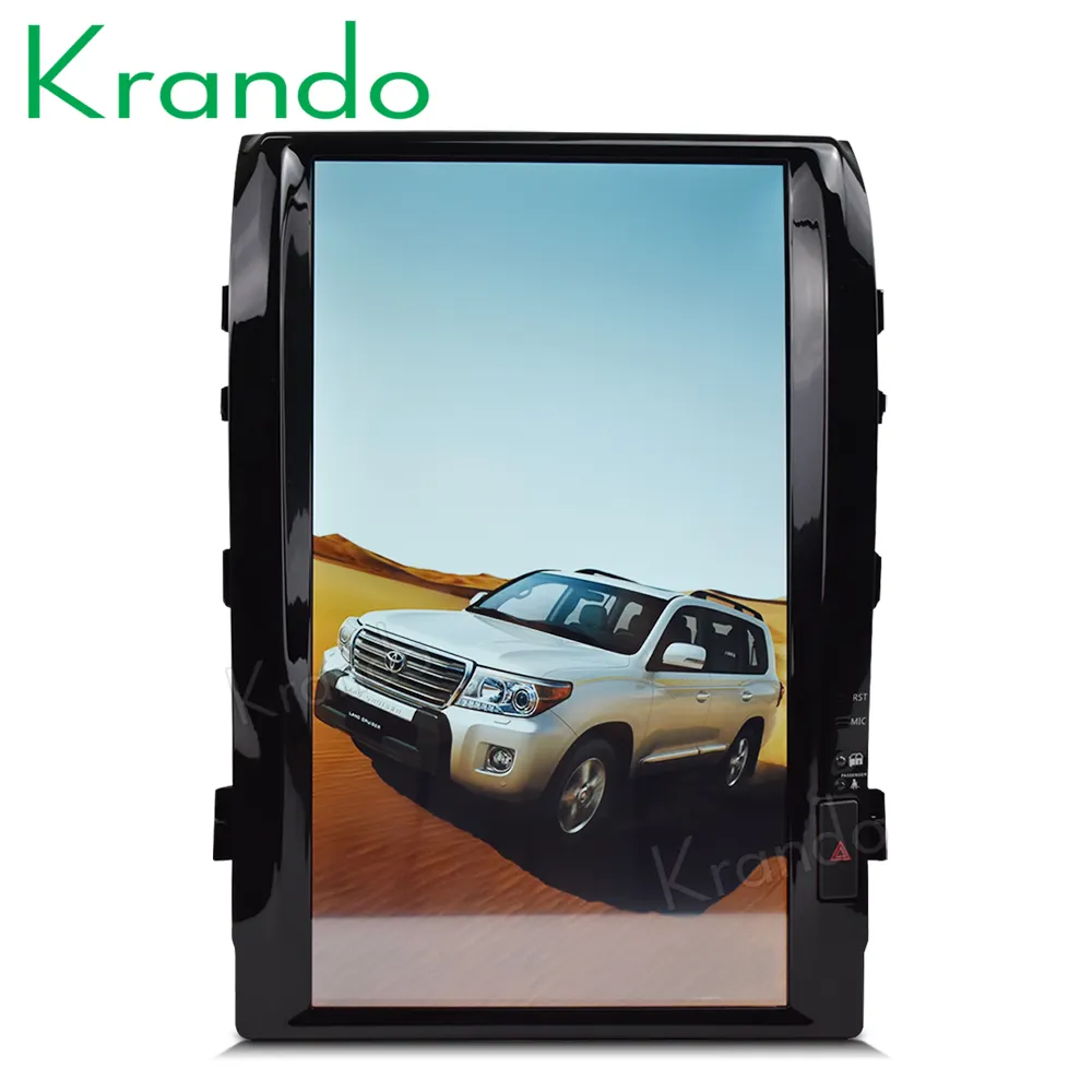 Krando Radio Dvd Mobil Android 9.0, Layar Vertikal Tesla 16 "untuk Toyota Land Cruiser LC200 2008-2015 KD-TL168 Navigasi Gps