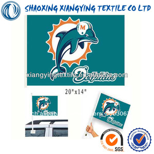 Drapeaux de voiture nfl miami dolphins drapeau, jeu. drapeau, uesd nouvelle voiture drapeau de voiture - Product Image 1