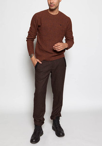 80% Lambswool/20% Nylon Intarsia Elbow <strong>Crew</strong> <strong>Neck</strong> Wool <strong>Men's</strong> Knitted <strong>Sweater</strong> - Product Image 3