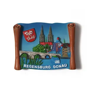 Изготовленные на заказ полиэтиленовые туристические сувениры Regensburg Donau магниты на холодильник