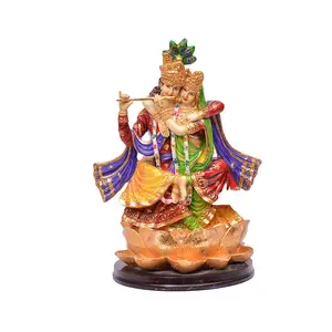 Gran oferta, hecho a mano, Polyresin, Lord Radha Krishna Idol