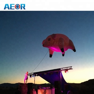 6m LED inflatable pig for sale/giant inflatable flying pig balloons for advertising