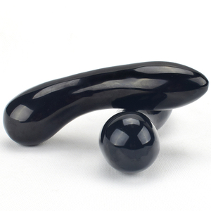 Naturalblack Batu <span class=keywords><strong>Obsidian</strong></span> Dildo Giok <span class=keywords><strong>Penis</strong></span> untuk Wanita Seksi