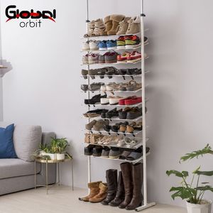 ชั้นวางรองเท้าพร้อมที่แขวนสิทธิบัตร33คู่ชั้นวางรองเท้ายืนฟรี10ชั้น - Product Image 1