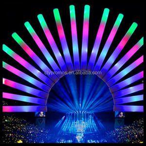 Promotional Multi-Color LED Glow Foam Stick for Halloween New Year Party Supplies Light Up Foam Baton Stick for Wedding Concert