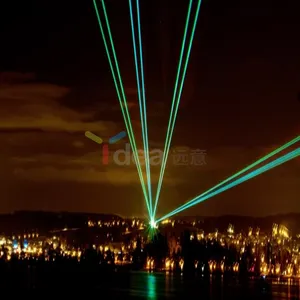 Güçlü Güç 20 W 30 W 50 W Açık Yeşil Işık RGB Landmark Gökyüzü Lazer Projektör