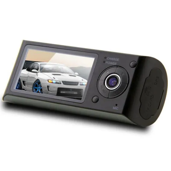 2019 Dual Kamera Mobil DVR R300 dengan GPS dan 3D G-Sensor 2.7 "TFT LCD X3000 Cam Video camcorder Siklus Perekaman Digital Zoom