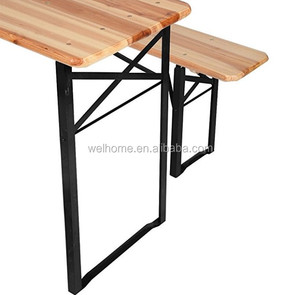 Cheap Solid Fir Wood Folding Beer <strong>Table</strong> Set <strong>Garden</strong> Picnic <strong>Table</strong> and <strong>Bench</strong> - Product Image 4