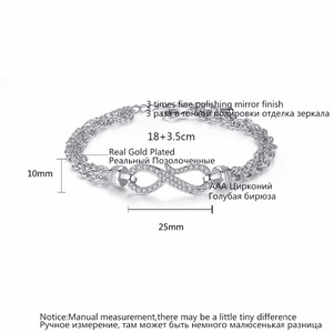 LUOTEEMI Thời Trang Twist Geometric Bracelet Bangles Cho Phụ Nữ Vàng-màu Pha Lê CZ Bracelet Đảng Jewelry Braceleiras Xung - Product Image 2