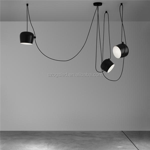 Lujo Llevó <span class=keywords><strong>Las</strong></span> Luces hotel <span class=keywords><strong>restaurante</strong></span> comedor decorativo nórdico moderno ALAMBRE NEGRO/blanco aluminio lámpara colgante - Product Image 1