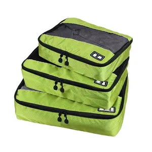 पोर्टेबल 3 टुकड़ा सेट यात्रा बैग सामान आयोजक यात्रा पैकिंग क्यूब्स
