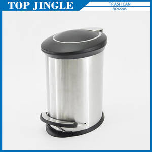 5L Oval Shape Stainless Waste <b>Bin</b> - Product Image 1