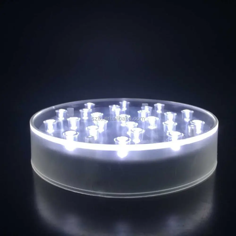 6 inch wide Cool White LED Centerpiece Base Light / LED Undervase Light/LED centerpiece light for wedding