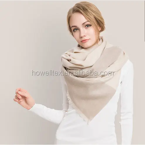 100% Cashmere scarf Shawl yarn dyed cashmere jersey fabric for women