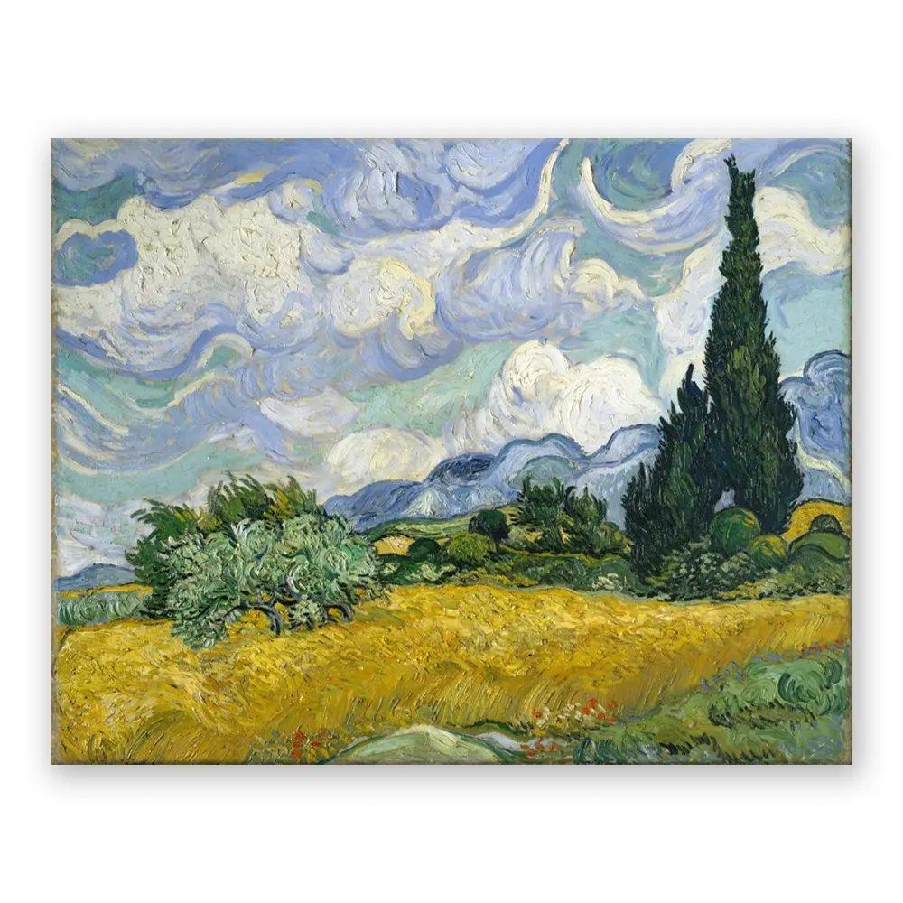 Campo de trigo cipreses arte abstracto de la lona Van Gogh reproducción pinturas de aceite