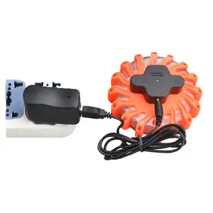 Waterproof Magnetic Flashing Warning Light Rechargeable Disc Emergency LED Road Flare