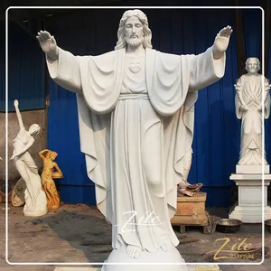 Moderne Stijl Decoratieve Marmer Jezus Christus Saint Expedite Standbeelden