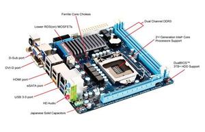 GigaByte originale MINI-ITX Scheda Madre LGA1155 <span class=keywords><strong>Intel</strong></span> H67 <span class=keywords><strong>DDR3</strong></span> per home theater - Product Image 5