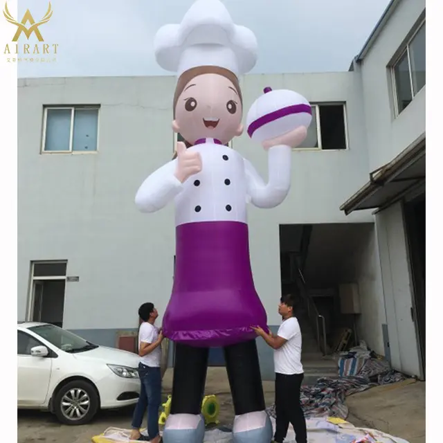 Personalizável cozinhe mascote dos desenhos animados infláveis para eventos ao ar livre adereços decoração