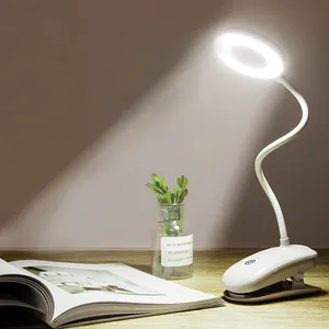 Dozzlor נייד LED מנורת שולחן מגע על/כיבוי עין הגנת קליפ שולחן אור 3 מצב Dimmable USB נטענת שולחן