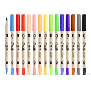 Hot Selling 24 Colors Dual Tip Water Color Brush Pens Graphic Art Markers For Student Or Artist