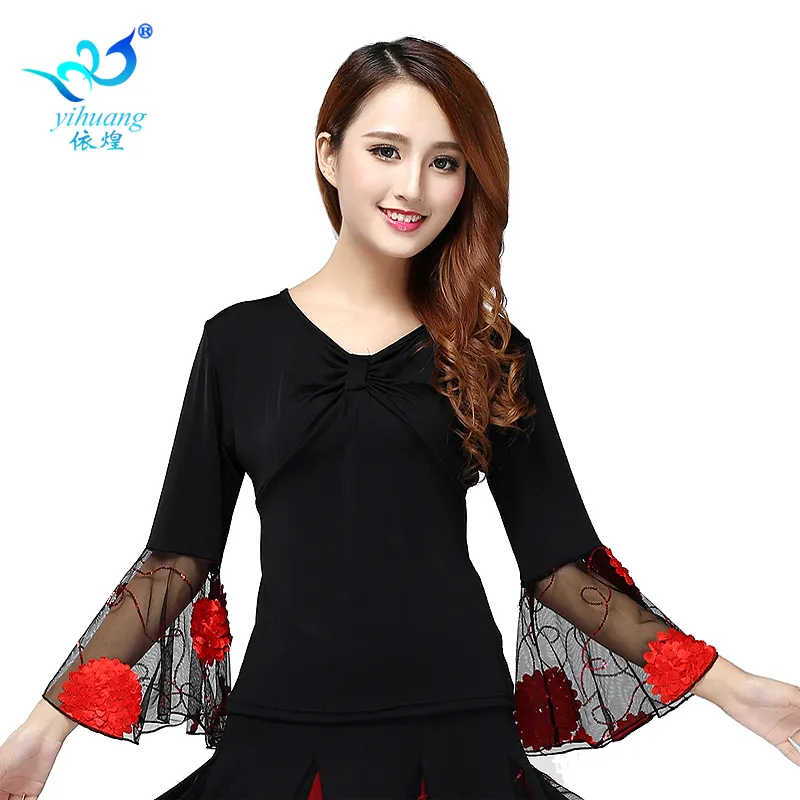 Factory Wholesale Cheap Women Girls SexyベリーダンスSalsa Cha茶Rumba Practise Wear/Costume Ballroom Latin Dance Tops