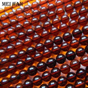 Manik-manik Batu Permata Organik <span class=keywords><strong>Amber</strong></span> Darah 6-6.5Mm Alami untuk Membuat Perhiasan