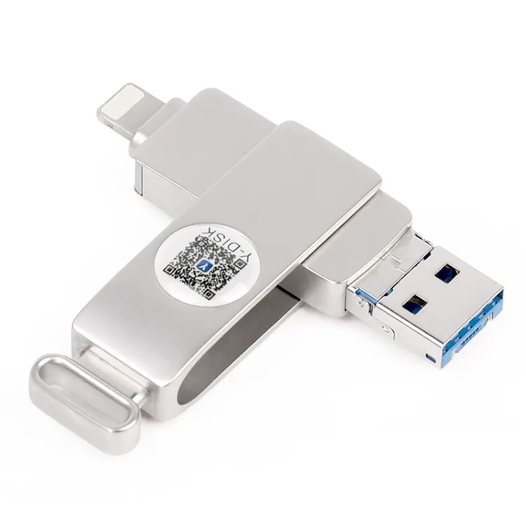 التشفير فلاش Usb ل مايكرو Usb 3.0 ونوع C والإضاءة فلاشة مزودة بفتحة يو إس بي محركات الأقراص المحمولة وآمنة محركات الإبهام شعار مخصص