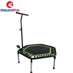 CreateFun 48 pulgadas 50 pulgadas 53 pulgadas de 55 pulgadas <span class=keywords><strong>Hexagonal</strong></span> Fitness trampolín <span class=keywords><strong>con</strong></span> <span class=keywords><strong>barra</strong></span> de la manija - Product Image 4