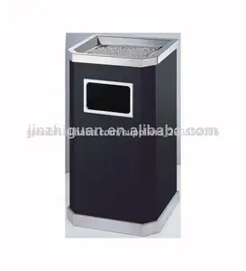 De metal negro cubo de la basura ( A- 072)