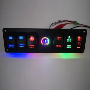 Kapal Laut 6 Gang LED Sirkuit Antiair, Pemutus Panel Saklar Rocker