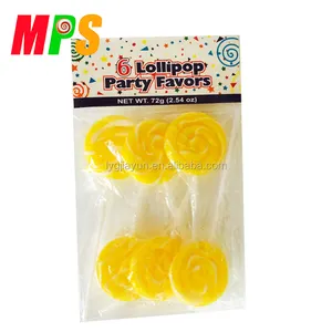 Shine Yellow Lemon Flavor Swirl Hard Candy Lollipops