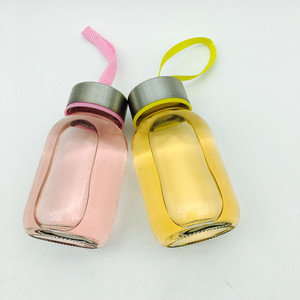 150ml mini bébé enfants utiliser en verre bouteille d'eau minérale avec chaîne portable bouteille en verre - Product Image 2