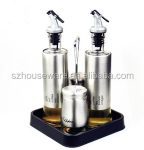 bicchiere di olio <span class=keywords><strong>aceto</strong></span> <span class=keywords><strong>e</strong></span> sale pepe set con cremagliera - Product Image 1