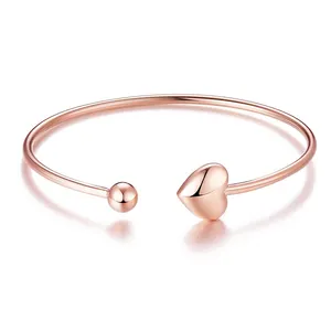 B2B Jewelry Wholesale 925 Sterling Silver Crystal Simple Design Cuff Bracelet for Women