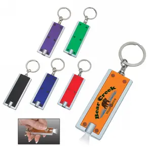 למעלה פופולרי קידום מכירות LED Keychain/LED פנס תג/מלבני LED מפתח שרשרת