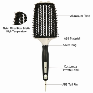 Brosse à <span class=keywords><strong>cheveux</strong></span> <span class=keywords><strong>bouclés</strong></span> naturelle en nylon de marque privée avec poignée d'aération en ABS pour <span class=keywords><strong>cheveux</strong></span> courts et longs pour <span class=keywords><strong>les</strong></span> salons de beauté - Product Image 2