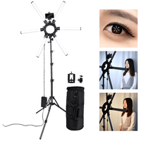 Lampu Studio Film 6 Tabung 120W Bicolor 3200-5500k 336 LED Peralatan Kecantikan Lampu Cincin yang Dapat Disesuaikan dengan Stand
