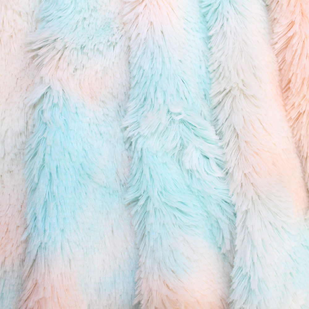 Радужный мех ПВ плюшевая ткань из искусственного меха для игрушек