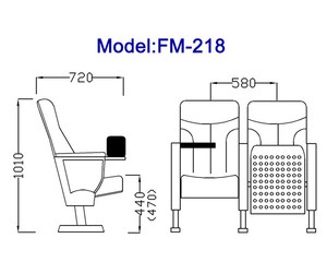 FM-218 Theater Furniture Seating Auditorium <strong>Chair</strong> with <strong>Table</strong> - Product Image 6