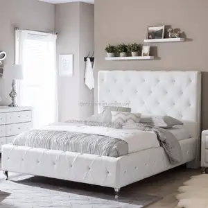 Современный набор мебели для спальни, Роскошная ткань большого размера/кровать из искусственной кожи