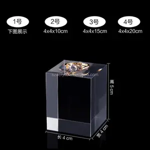 Groothandel Transparant Acryl Effen Cube Block Acryl Sieraden Display Blok Acryl Cosmetische Display Houder
