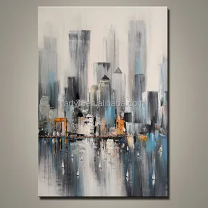 Moderne Decoratieve New York Acryl Cityscape Schilderijen