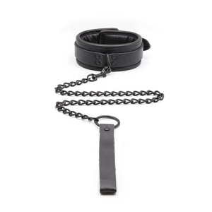 Juguetes Sexuales Fetichistas para Mujeres, <span class=keywords><strong>Collar</strong></span> de Bondage de Cuero Vacuno y Piel Auténtica/PU, Ajustable, Negro, Cosplay para Adultos, 100% Nuevo - Product Image 1