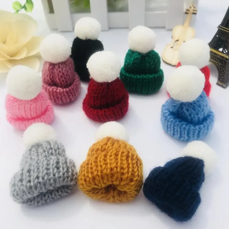 Topi Rajut Mini Warna Lucu, Bros Sweater Pin Lencana Kerah Pakaian Aksesori Kreatif Topi Pin Bros Wanita