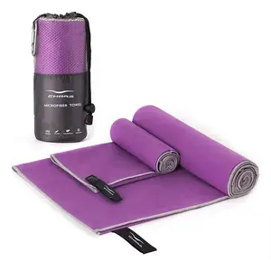Toalha de microfibra personalizada com secagem rápida, toalha estampada para ginástica e yoga com bolsa de malha
