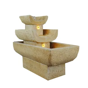 Популярные ступенчатые полимерные светодиодные искусственные крытые водяные фонтаны для дома