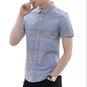 Nuovo Design elegante stampa manica corta in <span class=keywords><strong>lino</strong></span> <span class=keywords><strong>Slim</strong></span> Fit per bambini ragazzi <span class=keywords><strong>camicia</strong></span> Casual - Product Image 2